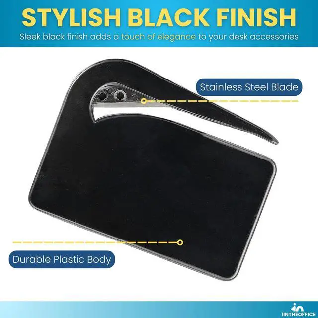 Alt view image 4 of 7 - Letter Opener, Envelope Opener Slitter Concealed Blade, Black 2 Pack