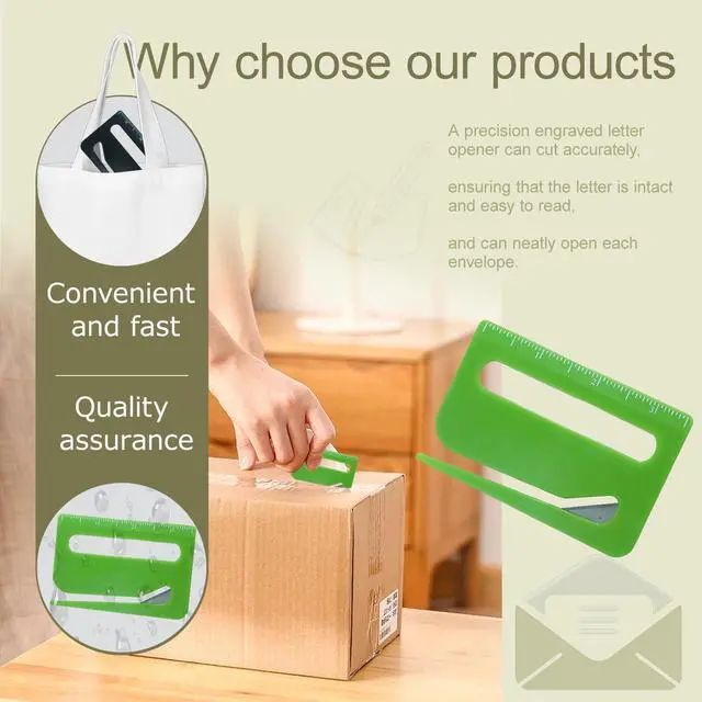 Alt view image 3 of 6 - 6Pcs Letter OpenerLetter Opener Envelope Slitter with Concealed Blade, Scale and Magnifying GlassSuitable for Office Workers and Students to Open Envelopes.