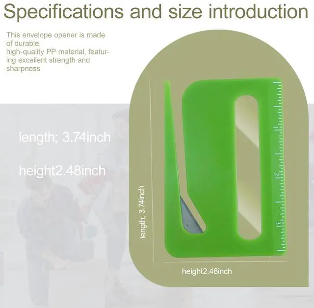 Alt view image 2 of 6 - 6Pcs Letter OpenerLetter Opener Envelope Slitter with Concealed Blade, Scale and Magnifying GlassSuitable for Office Workers and Students to Open Envelopes.
