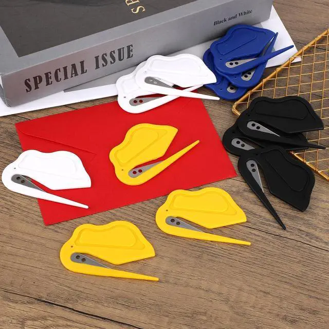 Alt view image 3 of 7 - 12pcs Letter Opener, 4 Colors Envelope Mail Slitter with Safety Concealed Blade Envelope Cutter Package Opener Tool for Women Men Office Home Postal Student Use