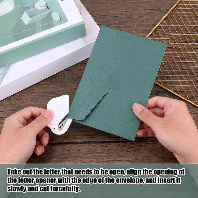 Alt view image 5 of 7 - 12pcs Letter Opener, 4 Colors Envelope Mail Slitter with Safety Concealed Blade Envelope Cutter Package Opener Tool for Women Men Office Home Postal Student Use