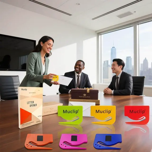 Alt view image 7 of 7 - 6 Pack Magnetic Letter Opener Kit - Safety Envelope Slitter with Hidden Blade & ABS Grip,6 Colors Envelope Opener for Letter,Mail,Packages,Office,Home (Includes 6 Magnetic Stickers)
