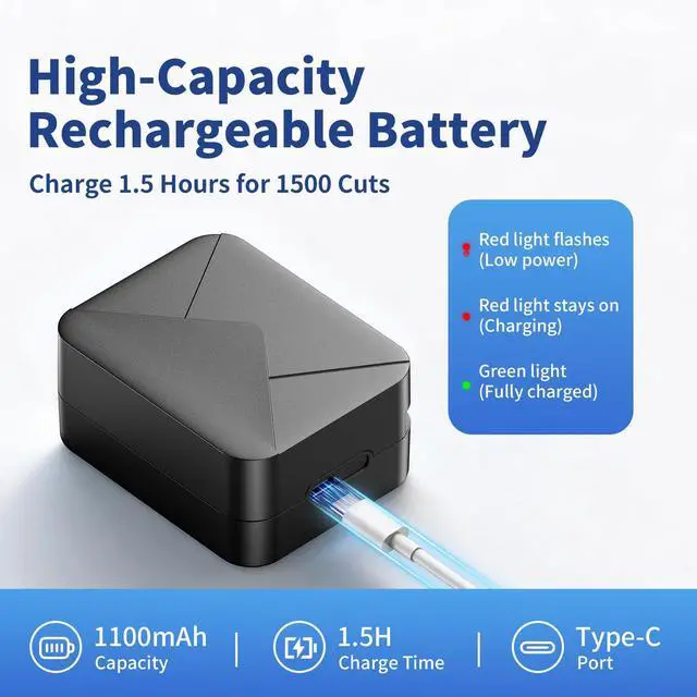 Alt view image 4 of 7 - Rechargeable Electric Letter Opener Mail Opener Letter Openers Envelope Slitter Automatic Letter Opener Portable & Safe Blade Design, Universal Envelope Efficient Tool for Office Home (Black)