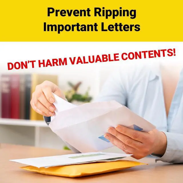 Alt view image 3 of 7 - 1 Lightweight Stainless Steel Letter Opener, 7.5 Inches Long and One-Piece Construction, Perfect Envelope, Mail and Letter Opener Envelope Slitter for the Home and Office.