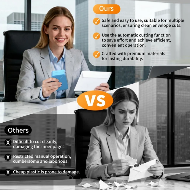 Alt view image 6 of 7 - Electric Letter Opener for Office Mailroom & Home Desk,Rechargeable | Automatic Envelope Slitter with Safe Hidden Blade, 1500 Cuts per Charge, Portable Mail Opener , Elderly, No Battery Needed