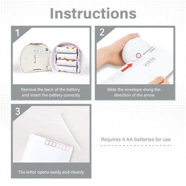 Alt view image 7 of 7 - Electric Letter Opener,LO85W White Letter openers Envelope, Envelope Opener, (Japan Import)