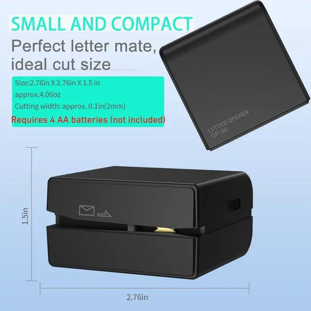 Alt view image 3 of 7 - Electric Letter Opener - Battery Operated Envelope Opener for Quick Mail Opening, Safe & Portable Mail Opener Tool for Office, Home, Daily Mail, Efficient Mail Opener (Black)