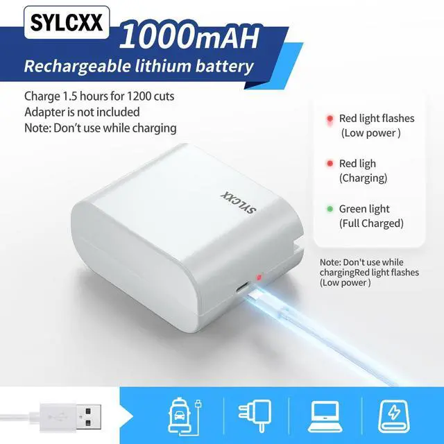Alt view image 3 of 6 - Rechargeable Electric Letter Opener - Letter Openers Envelope Slitter, Electric Envelope Opener, Mail Opener, Universal Envelope Efficient Letter Opener Tool for Office, Home (White)