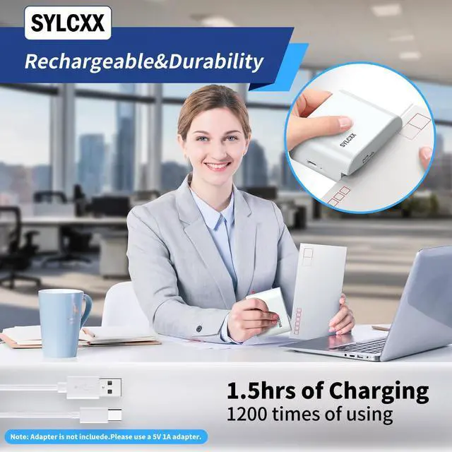 Alt view image 5 of 6 - Rechargeable Electric Letter Opener - Letter Openers Envelope Slitter, Electric Envelope Opener, Mail Opener, Universal Envelope Efficient Letter Opener Tool for Office, Home (White)
