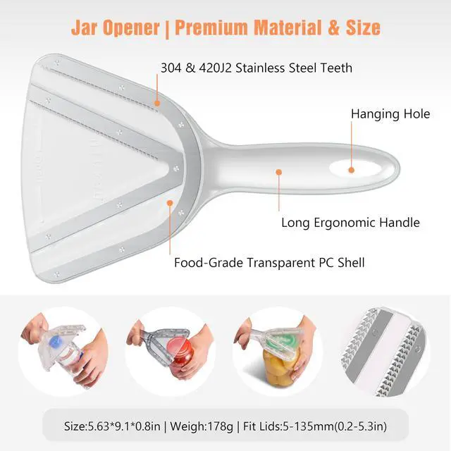 Alt view image 2 of 7 - Uinxan Jar Opener for Weak Hands & Seniors with Arthritis - Handheld Manual