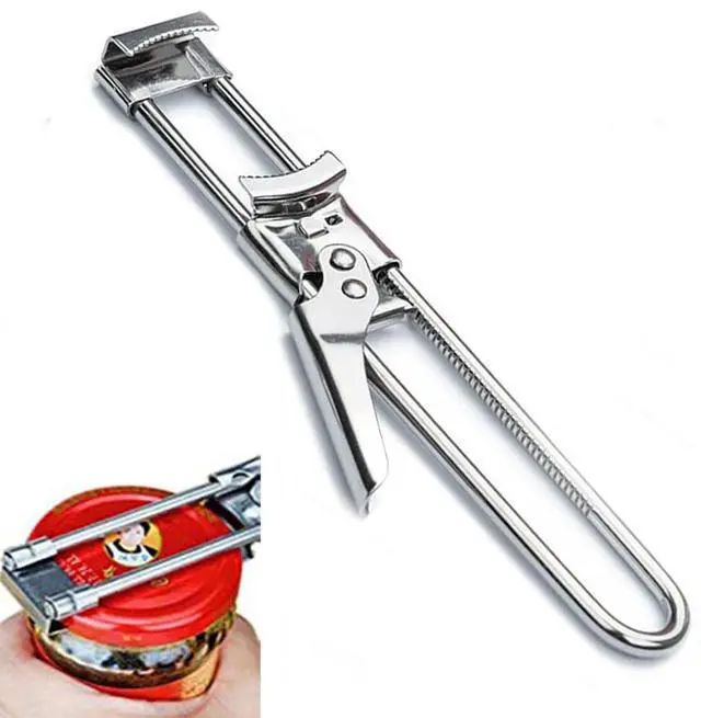 Main image of Master Jar & Bottle Opener,Adjustable Multifunctional Stainless Steel Can Opener Jar Lid Gripper,Manual,Kitchen AccessoriesSilver