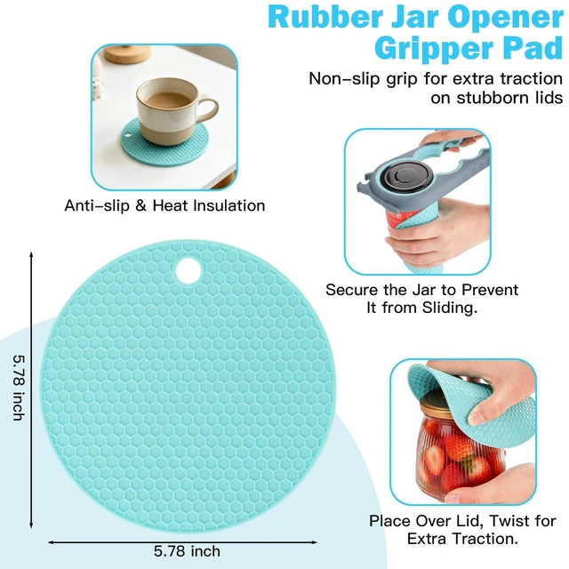 Alt view image 4 of 7 - Jar Opener for Weak Hands, Seniors, Arthritis (Blue&Grey) | 3-Pieces Jar and Bottle Opener Set, 6-in-1 Multifunctional Jar Lid Opener Bottle Opener, Non-Slip Jar Opener Gripper Pad