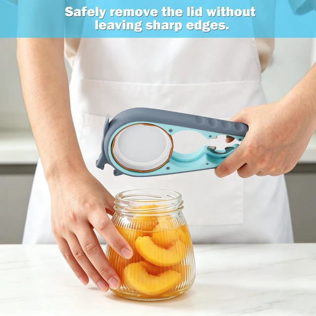 Alt view image 7 of 7 - Jar Opener for Weak Hands, Seniors, Arthritis (Blue&Grey) | 3-Pieces Jar and Bottle Opener Set, 6-in-1 Multifunctional Jar Lid Opener Bottle Opener, Non-Slip Jar Opener Gripper Pad