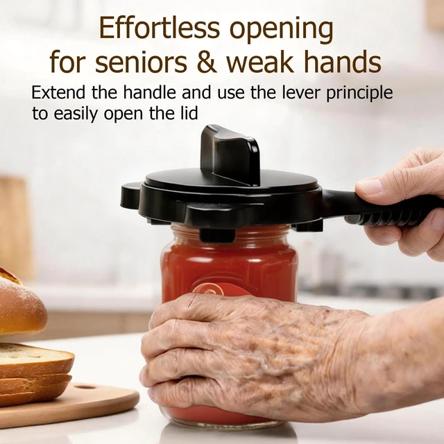 Alt view image 4 of 7 - 4-in-1 Jar Opener, Adjustable Jar Opener for Seniors | Kitchen Tool Designed Specifically for Seniors and Those with Limited Physical Strength, Suitable for Beer, Jar