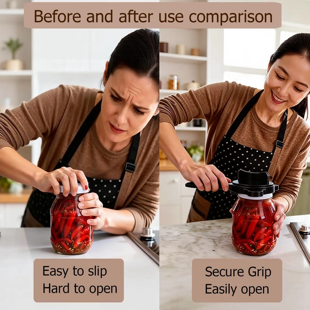 Alt view image 3 of 7 - 4-in-1 Jar Opener, Adjustable Jar Opener for Seniors | Kitchen Tool Designed Specifically for Seniors and Those with Limited Physical Strength, Suitable for Beer, Jar