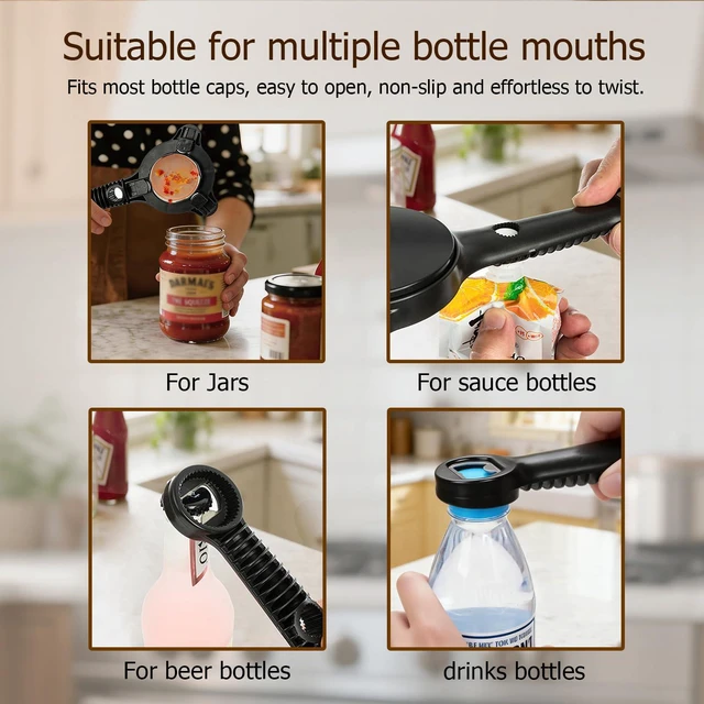 Alt view image 7 of 7 - 4-in-1 Jar Opener, Adjustable Jar Opener for Seniors | Kitchen Tool Designed Specifically for Seniors and Those with Limited Physical Strength, Suitable for Beer, Jar
