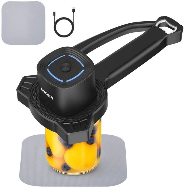 Main image of Electric Jar Opener with Gripper Pad, Auto-Tighten & Manual Twist | 2-in-1 Rechargeable Jar Lid Opener & Bottle Opener for Seniors, Arthritis Sufferers, Weak Hands