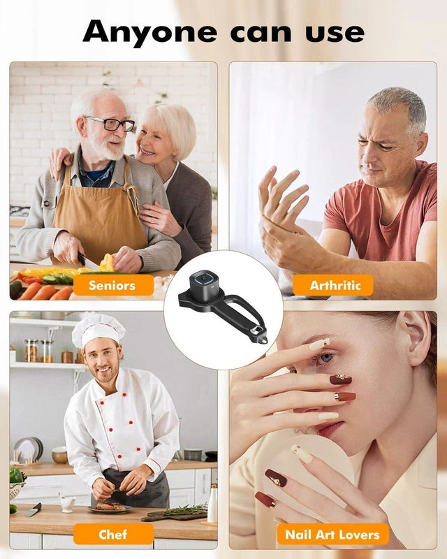 Alt view image 7 of 7 - Electric Jar Opener with Gripper Pad, Auto-Tighten & Manual Twist | 2-in-1 Rechargeable Jar Lid Opener & Bottle Opener for Seniors, Arthritis Sufferers, Weak Hands