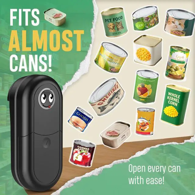 Alt view image 4 of 7 - Handsfree Electric Can Opener Fits All Can Sizes, Electric Can Openers for Kitchen Food Safe with Smooth Edge, Kitchen Gadgets Battery Operated Can Openers for Seniors, Arthritis and Chef