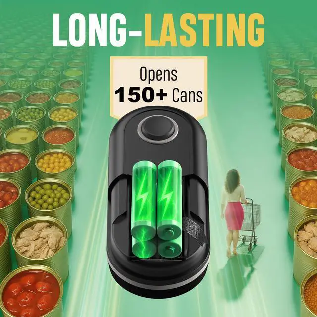 Alt view image 6 of 6 - One Touch Automatic Tin Opener with 360° Smooth Edge Safe Cut Tech