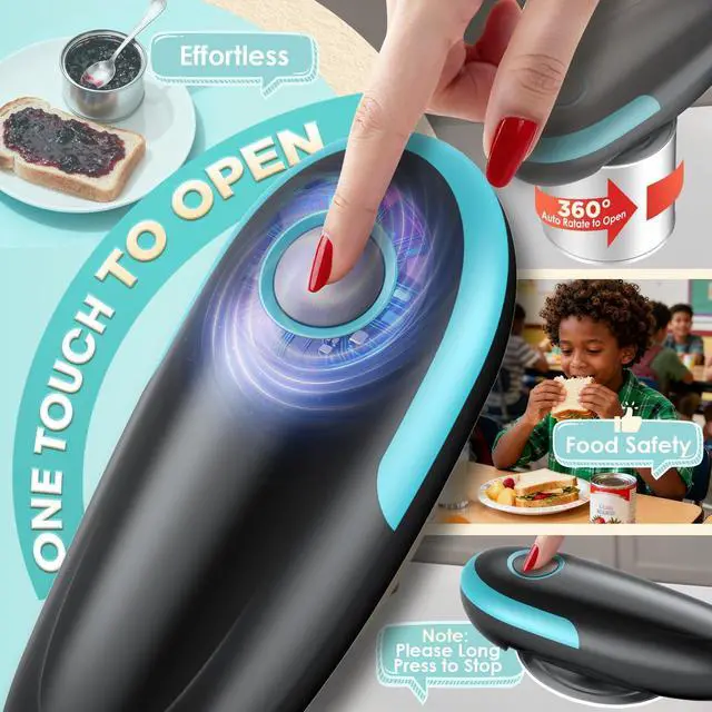 Alt view image 2 of 7 - 2026 Electric Can Opener, One Touch Automatic Can Opener for Weak Hands & Seniors with Arthritis, Food Safe and Smooth Edge Battery Operated Can Openers for Kitchen Fits All Cans Kitchen Gadget