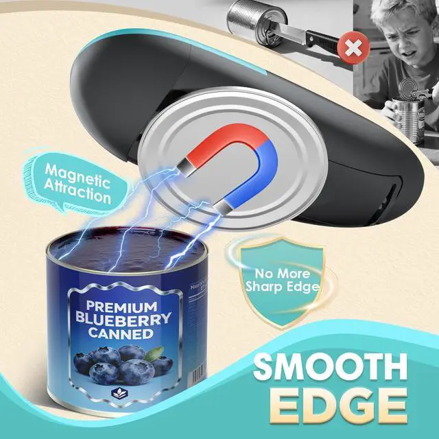 Alt view image 3 of 7 - 2026 Electric Can Opener, One Touch Automatic Can Opener for Weak Hands & Seniors with Arthritis, Food Safe and Smooth Edge Battery Operated Can Openers for Kitchen Fits All Cans Kitchen Gadget