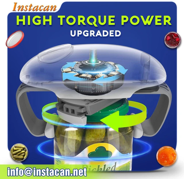 Alt view image 6 of 6 - Higher Torque and One Touch Electric Jar Opener Easy Remove Almost Size Lid with Auto-Off, Powerful Bottle Opener for Arthritic Hands, Automatic Jar Opener for Weak Hands and Seniors (White)