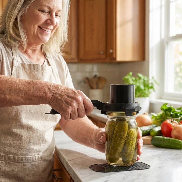 Alt view image 7 of 7 - Electric Jar Opener, Bottle Opener whith Automatic locking | Jar opener with Gripper Pad, Multifunctional for Seniors &Weak Hands & Kids, Gift for Mother