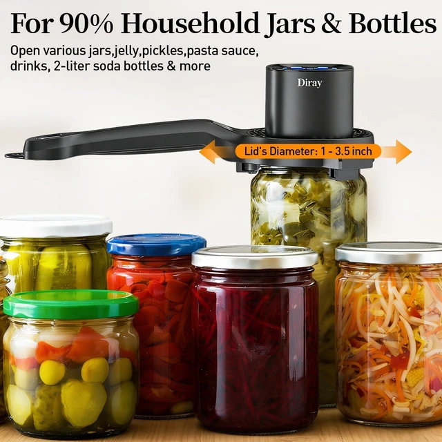 Alt view image 4 of 7 - 2-in-1 Electric Jar & Bottle Opener, Power-Clamp Auto Lock & Manual Twist, Smooth Mechanical Feel, Durable Tool for Arthritis Sufferers & Elderly, Free Anti-Slip Gripper Pad