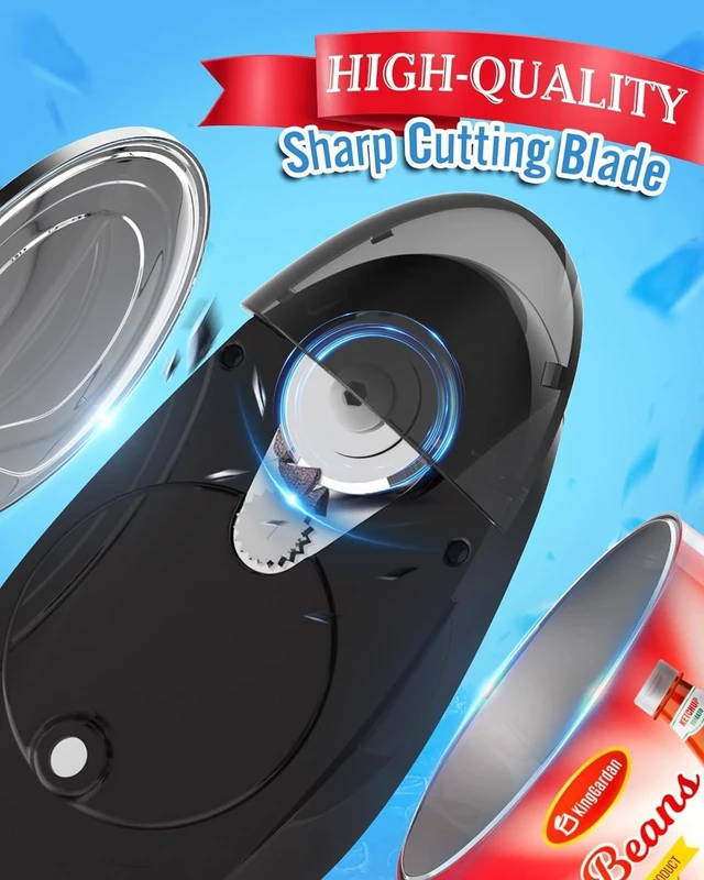 Alt view image 5 of 7 - Electric Can Opener, One-Touch Automatic Hands Free Can Opener with Smooth Edge, Battery Operated, Safe & Easy for Seniors with Arthritis, Kitchen, Left-Handed & Weak Hands (Black)