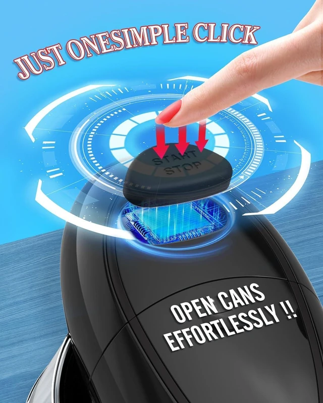 Alt view image 4 of 7 - Electric Can Opener, One-Touch Automatic Hands Free Can Opener with Smooth Edge, Battery Operated, Safe & Easy for Seniors with Arthritis, Kitchen, Left-Handed & Weak Hands (Black)