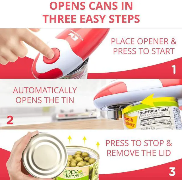 Alt view image 2 of 7 - Auto Electric Can Opener, Red