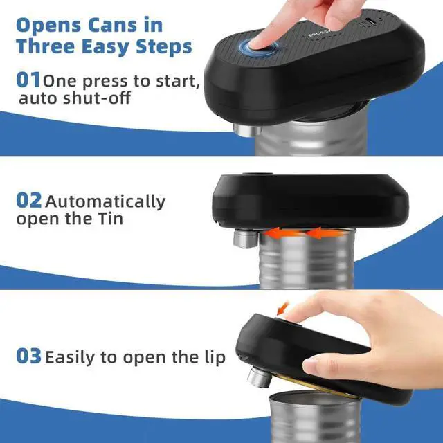 Alt view image 3 of 7 - Electric Can Opener, Rechargeable Can Openers for Seniors & Arthritis, One-Touch Automatic Can Opener, Hands-Free, Smooth Edge, Compact, Kitchen Gadgets