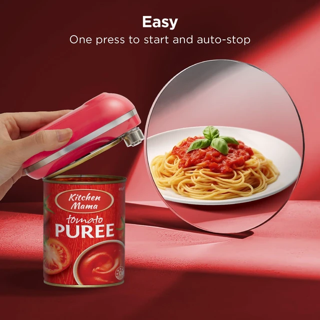 Alt view image 2 of 6 - Mini Plus Rechargeable Electric Can Opener, Red | USB-C Charging, Hands-Free Auto Stop, Cordless Smooth Edge, Compact for Travel, Perfect for Seniors with Arthritis