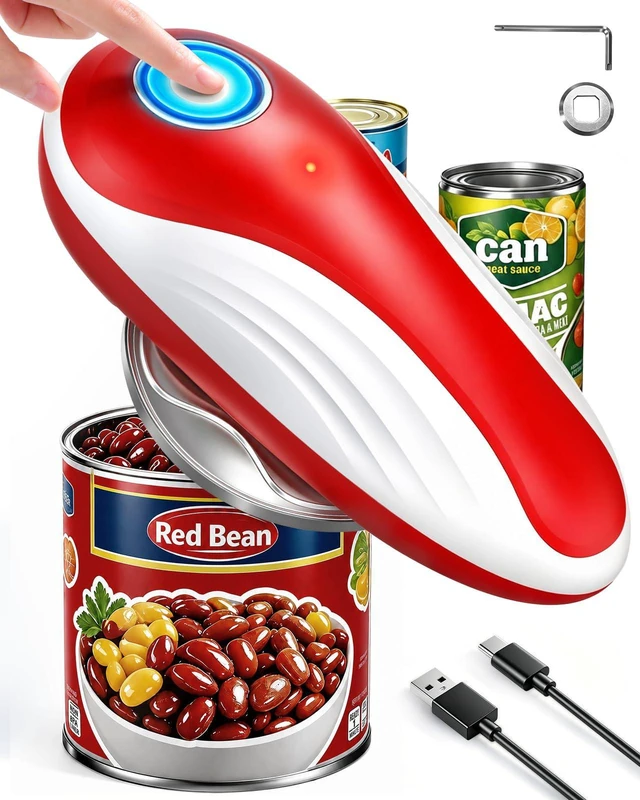 Main image of Rechargeable Electric Can Opener with Replaceable Blade & Smooth Edge | One Touch Automatic Can Opener with Magnetic Lid Pickup, Hands Free Kitchen Gadget for Seniors, Arthritis, Weak Hands