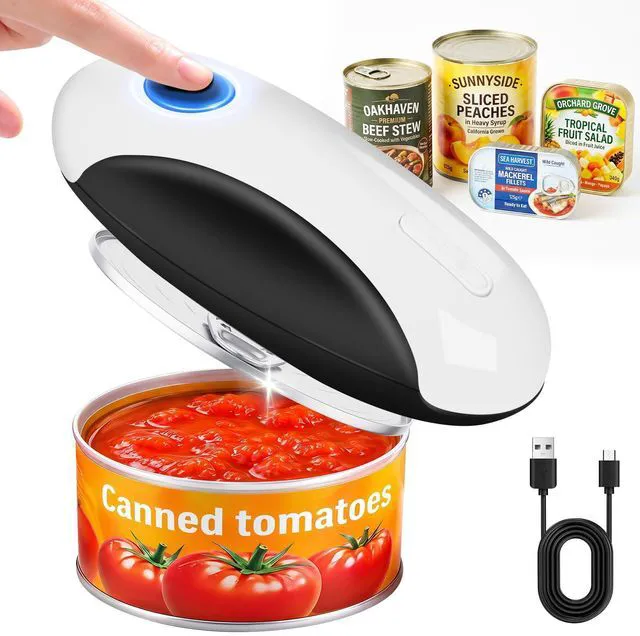 Main image of Electric Can Opener, USB-C Rechargeable One Touch Hands Free Automatic Can Openers for Most Can Sizes Smooth Edge, Safe and Easy to Use for Seniors, Arthritis Sufferers, Kitchen and Camping
