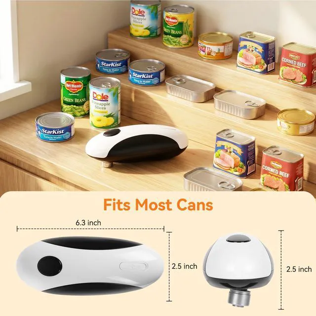 Alt view image 7 of 7 - Electric Can Opener, USB-C Rechargeable One Touch Hands Free Automatic Can Openers for Most Can Sizes Smooth Edge, Safe and Easy to Use for Seniors, Arthritis Sufferers, Kitchen and Camping
