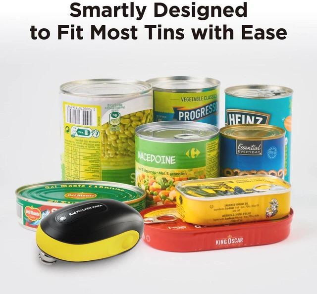 Alt view image 6 of 6 - One-To-Go Electric Can Opener, Yellow | One Touch, Auto Stop, Smooth Edge, Cordless Battery Operated, For Seniors with Arthritis