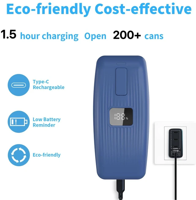 Alt view image 3 of 7 - Electric Can Opener with LED Display, Can Opener Electric for Seniors | One-Touch USB Rechargeable Battery Automatic Can Opener for Kitchen or Arthritis, Hands-Free, Smooth Edge, Compact, Cordless