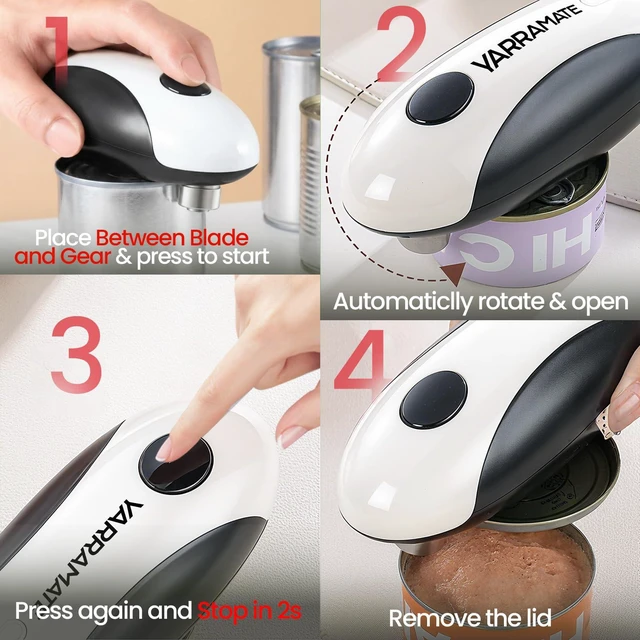 Alt view image 3 of 7 - Rechargeable Electric Can Opener, USB-C Smooth Edge Cutter | USB-C Automatic Can Opener, Fits for Most Cans, Friendly for Seniors, Includes Storage Bag