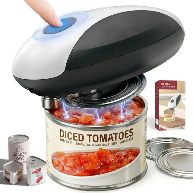 Main image of Electric Can Opener, USB-C Rechargeable Automatic Can Opener with Smooth Edge, One-Touch Operation, Magnetic Lid Hold, Easy Kitchen Gadget for Seniors, Fits Most Can Sizes
