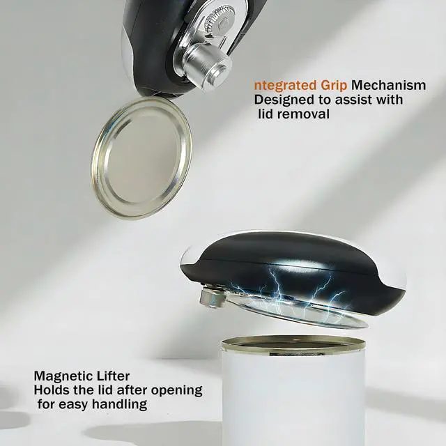 Alt view image 7 of 7 - Electric Can Opener, USB-C Rechargeable Automatic Can Opener with Smooth Edge, One-Touch Operation, Magnetic Lid Hold, Easy Kitchen Gadget for Seniors, Fits Most Can Sizes