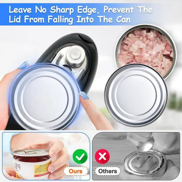 Alt view image 3 of 7 - Electric Can Opener, Can Opener Electric Fits All Can Sizes, One Touch USB Rechargeable Electric Can Opener for Kitchen and Seniors with Arthritis, Chef, Automatic Can Opener, Portable Kitchen Gadgets