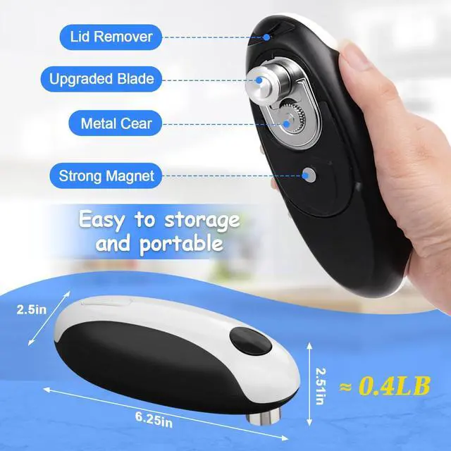 Alt view image 5 of 7 - Electric Can Opener, Can Opener Electric Fits All Can Sizes, One Touch USB Rechargeable Electric Can Opener for Kitchen and Seniors with Arthritis, Chef, Automatic Can Opener, Portable Kitchen Gadgets