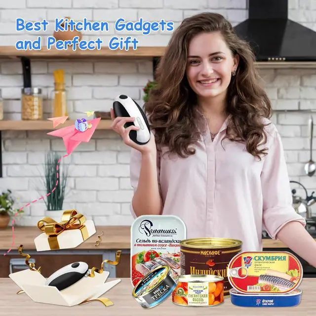 Alt view image 7 of 7 - Electric Can Opener, Can Opener Electric Fits All Can Sizes, One Touch USB Rechargeable Electric Can Opener for Kitchen and Seniors with Arthritis, Chef, Automatic Can Opener, Portable Kitchen Gadgets