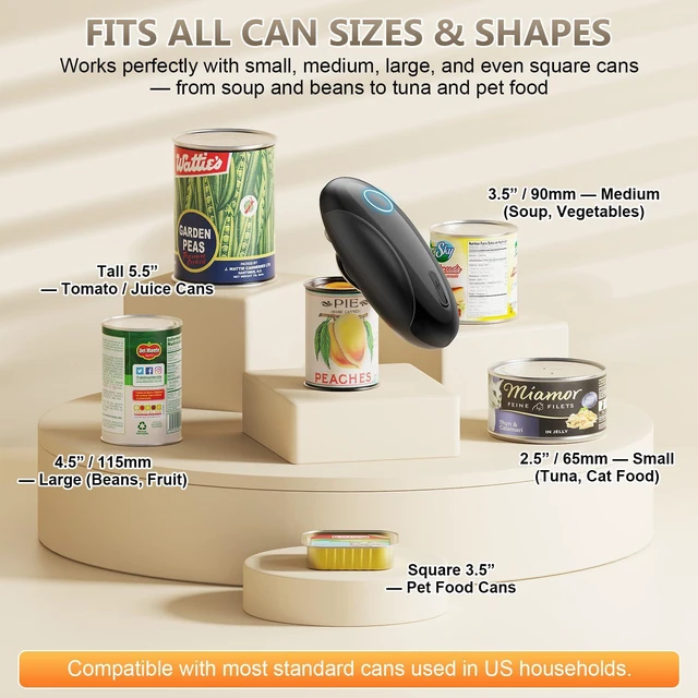 Alt view image 4 of 7 - Electric Can Opener, Fast One-Touch Automatic Rechargeable Can Opener for Smooth Edge Safe Fast Opening, Fits All Cans, Hands-Free Operation, Gift Ideal for Seniors Arthritis Kitchen Gadget