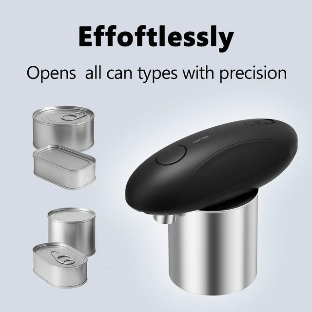 Alt view image 6 of 7 - Automatic Electric Can Opener for Seniors for Kitchen:Anyone can Hands Free,One Touch Opener,Durable Blades,Rechargeable, Smooth Edge, Lightweight Small Size, Black (Black)