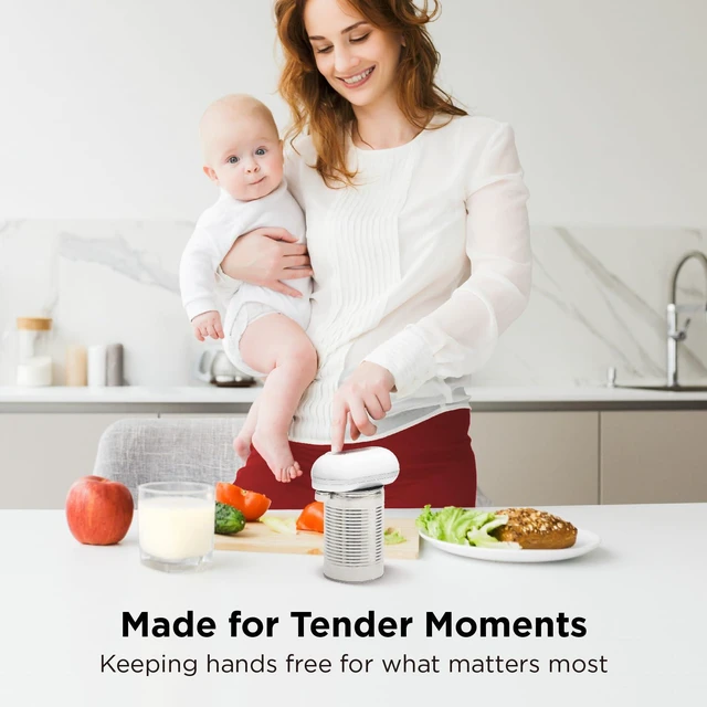 Alt view image 6 of 6 - Mini Plus Rechargeable Electric Can Opener, White | USB-C Charging, Hands-Free Auto Stop, Cordless Smooth Edge, Compact for Travel, Perfect for Seniors with Arthritis