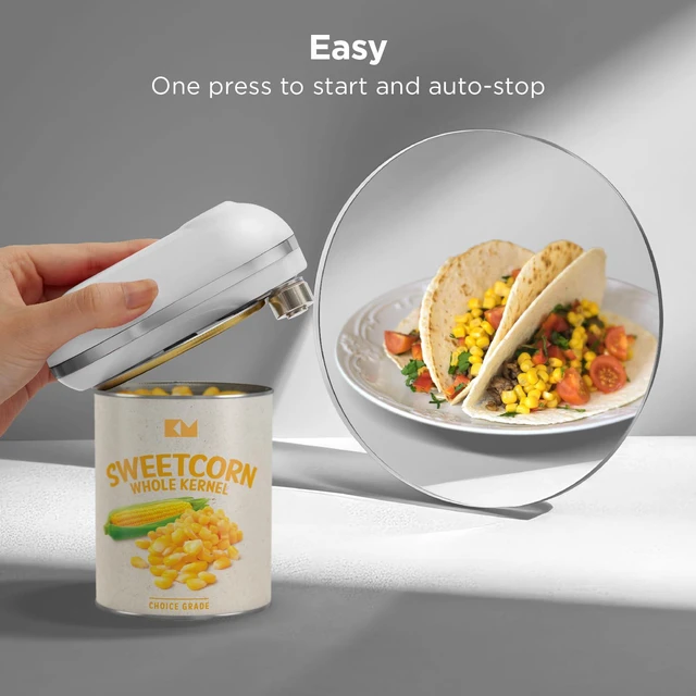 Alt view image 2 of 6 - Mini Plus Rechargeable Electric Can Opener, White | USB-C Charging, Hands-Free Auto Stop, Cordless Smooth Edge, Compact for Travel, Perfect for Seniors with Arthritis