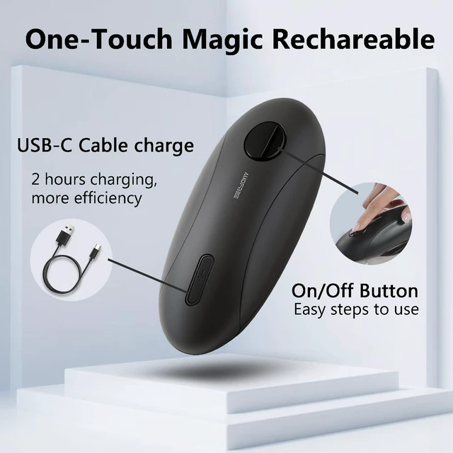 Alt view image 3 of 7 - Automatic Electric Can Opener for Seniors for Kitchen:Anyone can Hands Free,One Touch Opener,Durable Blades,Rechargeable, Smooth Edge, Lightweight Small Size, Black (Black)